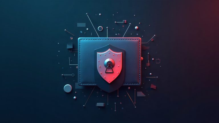 Photoreal header: a Trezor wallet, phishing email silhouette behind a shield, and a domain-taken-down stamp.