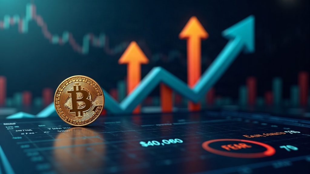 Photorealistic header with Bitcoin logo and ETF icons rising on a dashboard, 86k banner, and a Fear-Greed gauge at 78.