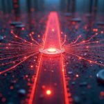 Photorealistic split blockchain bridge with red alert overlay, CYS mint on BNB chain, crypto news vibe.