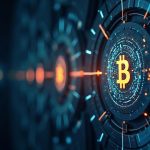 Realistic scene of Liquid Network peg restoration, featuring a secure vault with BTC symbols and a central network emblem radiating trust