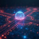 Photorealistic decentralized hub with glowing nodes and data streams signaling Monad testnet momentum and 1B transactions.