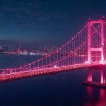 Photorealistic scene of NEAR Intents Omni cross-chain bridge glitch with a patch, neon networks glow, signaling recovery.