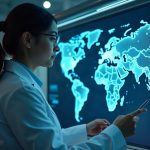 Photorealistic header showing a Solana researcher in a sleek lab with a glowing blockchain node map behind, in a modern newsroom style