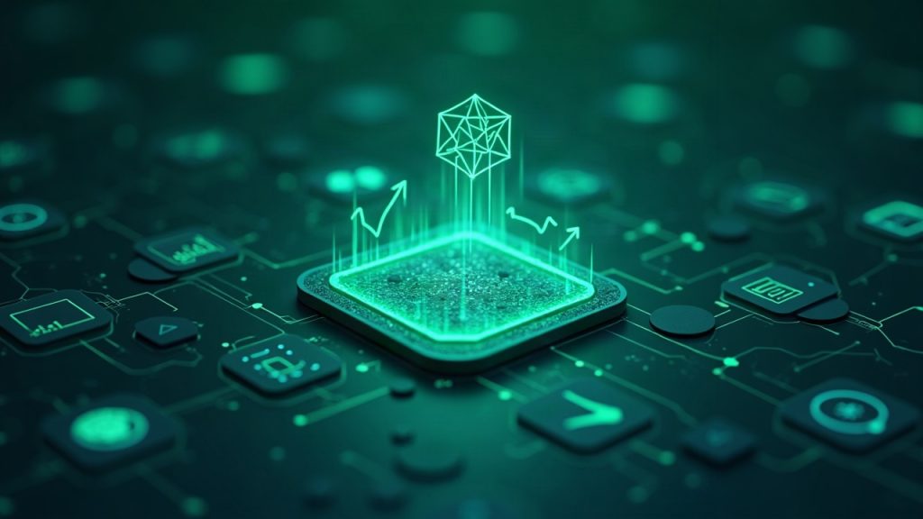 Futuristic Solana blockchain hub featuring Raydium and Orca logos and tokenized stock charts.