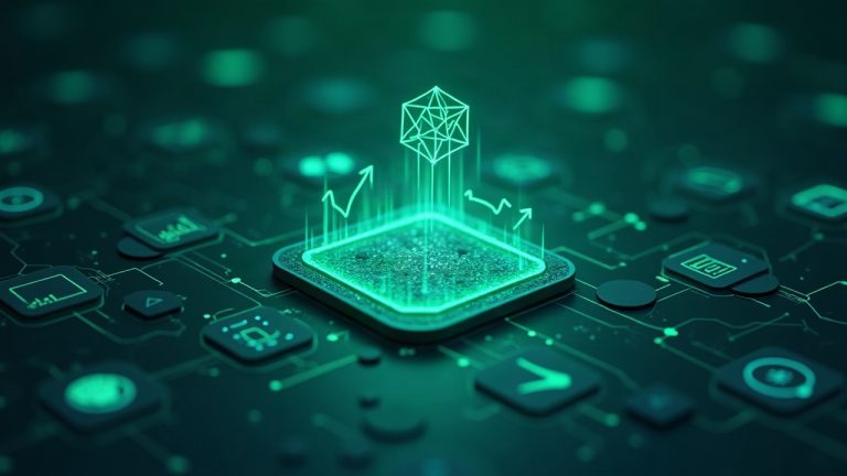 Futuristic Solana blockchain hub featuring Raydium and Orca logos and tokenized stock charts.