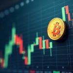 Photorealistic stock portfolio dashboard funneling dividends into Bitcoin for an ETF story