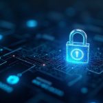Photorealistic dashboard of a quantum-safe Sui devnet transaction with a glowing lock and circuit patterns