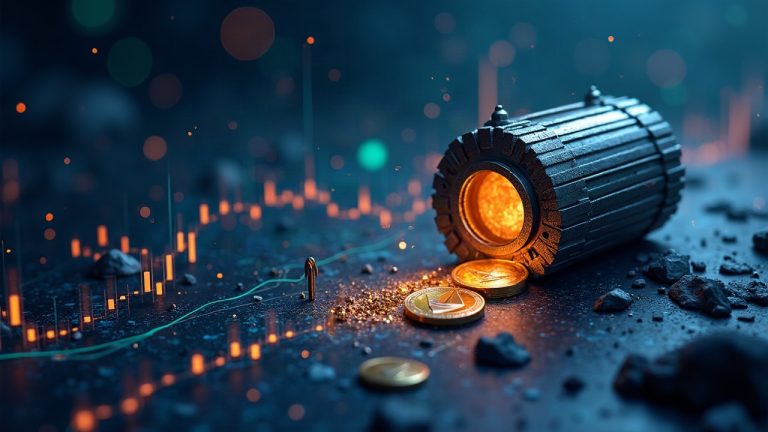 Photorealistic header with Ethereum and Solana networks, a central mint vault, and rising USDC coins amid data streams.